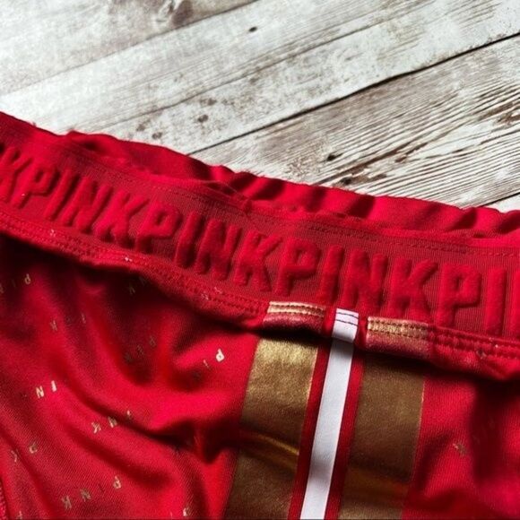 PINK Victoria's Secret Red and Gold Ultimate Unlined Sports Bra Size Medium - Picture 4 of 8